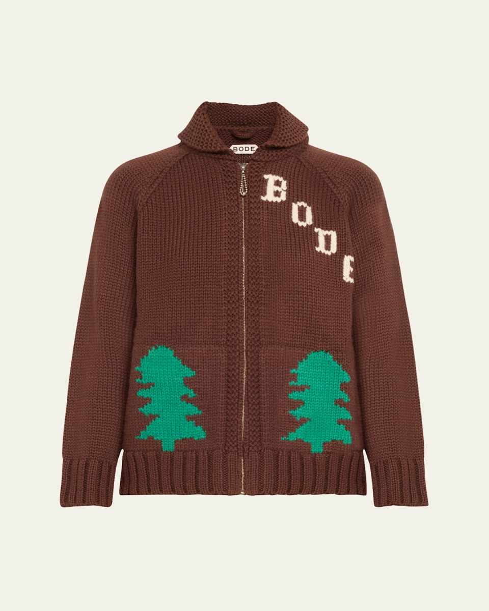 Fir Shawl Collar Wool Cardigan